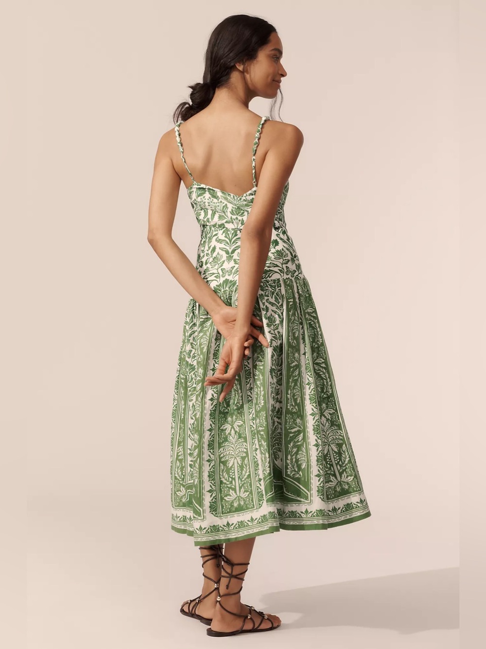 Farm Rio Delicate Tapestry Linen Drop Waist Midi Dress - Picture 3 of 10
